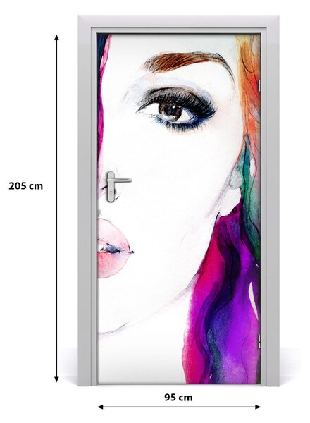 Samolepiace fototapety na dvere abstrakcie žena 95x205 cm