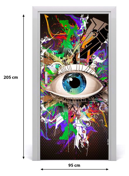 Samolepiace fototapety na dvere abstrakcie oko 95x205 cm