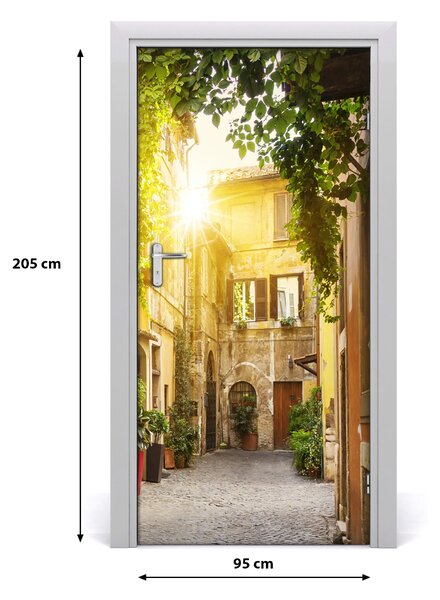 Fototapeta samolepiace na dvere talianskej uličky 95x205 cm