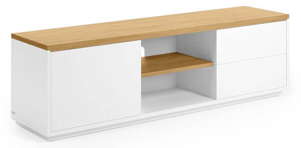 MUZZA TV stolík lenbia 150 x 43,6 cm biely