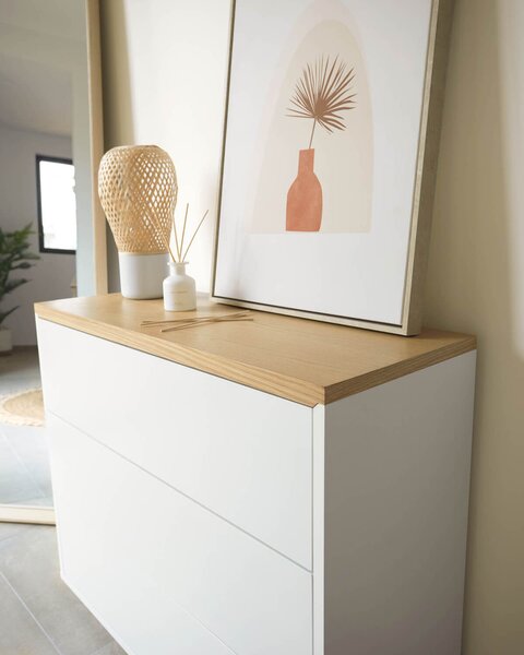 MUZZA Komoda lenbia 90 x 75 cm biela