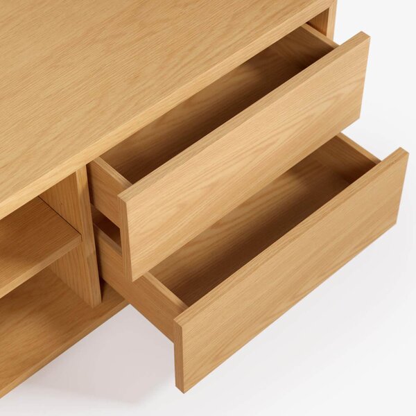 MUZZA TV stolík lenbia 150 x 43,6 cm prírodný
