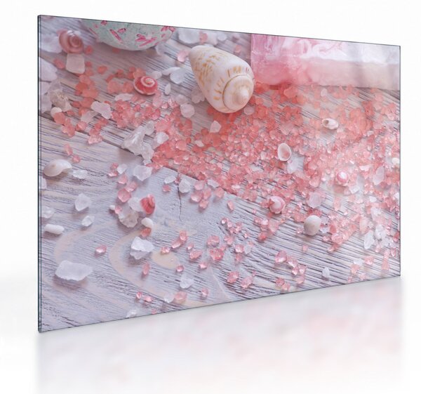 Sklenený obraz - Prímorská atmosféra v ružových odtieňoch (70x50 cm)