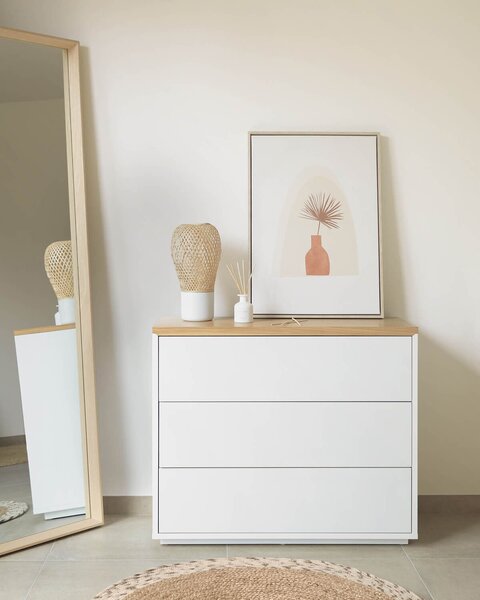 MUZZA Komoda lenbia 90 x 75 cm biela