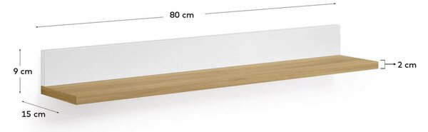 MUZZA Polica lenbia 80 x 15 cm biela