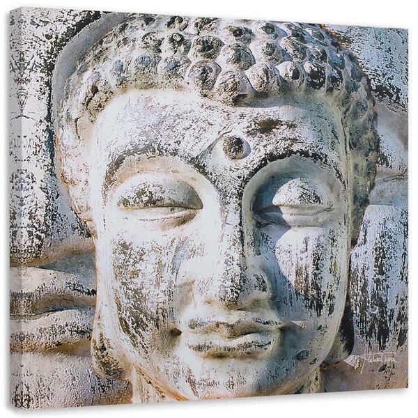 Obraz na plátne Socha Budhu v stene Rozmery: 30 x 30 cm