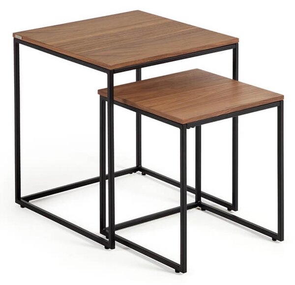 MUZZA Set 2 odkladacích stolíkov noya 45 x 45 / 35 x 35 cm orech