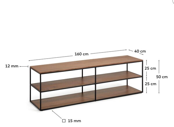 MUZZA TV stolík noya 160 x 40 cm orech