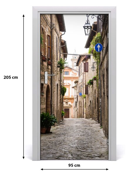 Fototapeta samolepiace na dvere talianskej uličky 95x205 cm