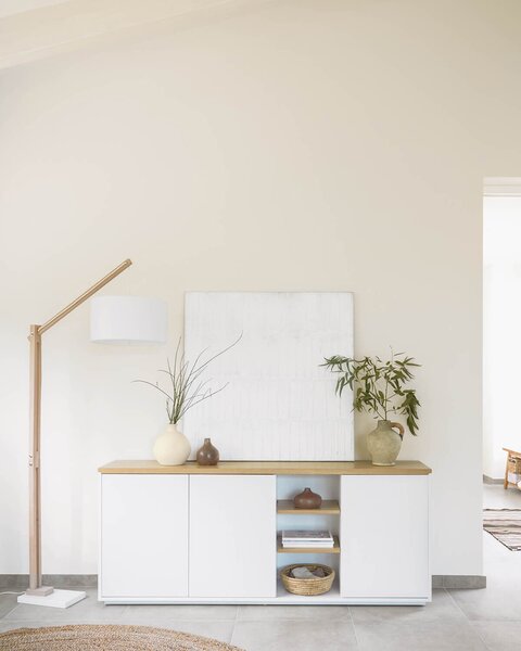 MUZZA Komoda lenbia 180 x 75 cm biela