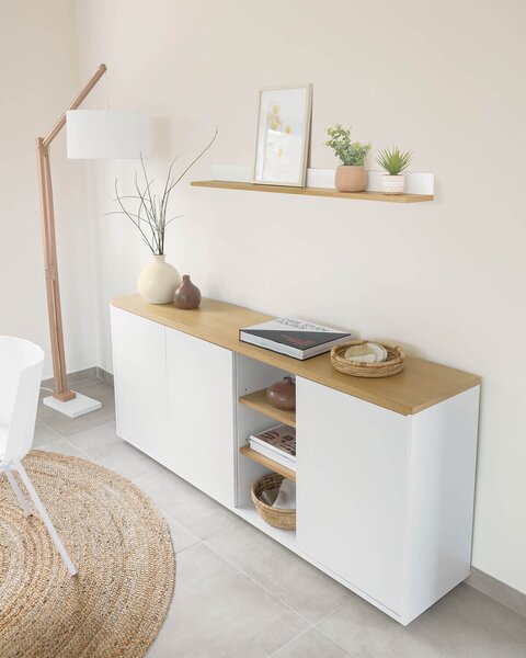 MUZZA Komoda lenbia 180 x 75 cm biela