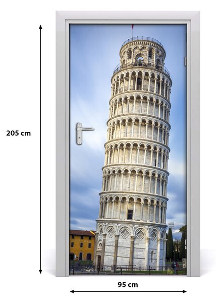 Fototapeta samolepiace dvere šikmá veža PIZAY 95x205 cm