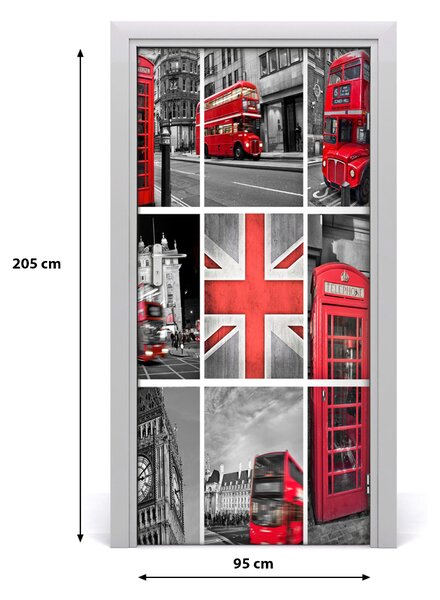 Fototapeta samolepiace na dvere koláž Londýn 95x205 cm