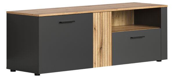 KONDELA TV stolík, grafit/dub evoke, ESENA 2D1S