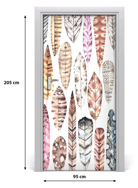 Fototapeta na dvere farebná perá 95x205 cm
