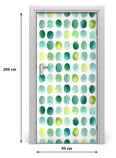 Fototapeta na dvere zelené bodky 95x205 cm