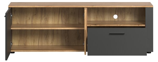 KONDELA TV stolík, grafit/dub evoke, ESENA 2D1S