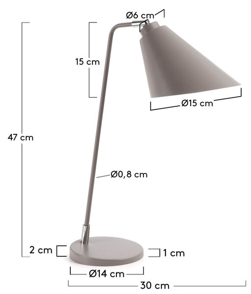 MUZZA Stolná lampa rampi sivá