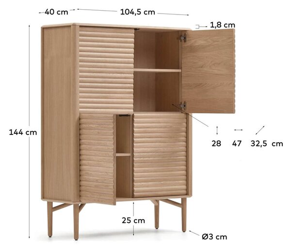 MUZZA Skriňa nelon 104 x 144 cm prírodná