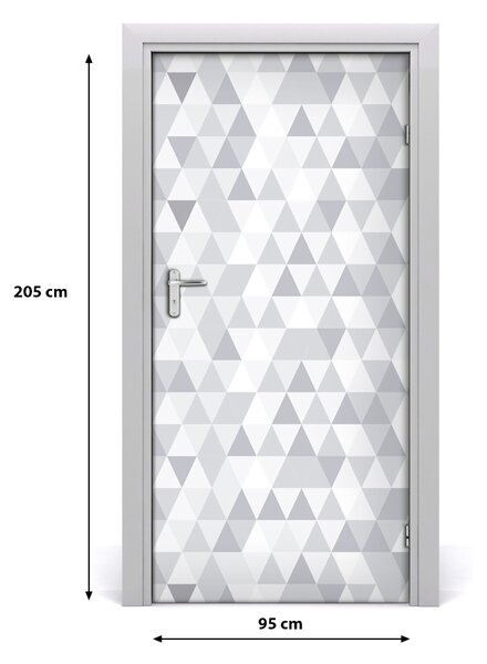 Fototapeta na dvere šedé trojuholníky 95x205 cm
