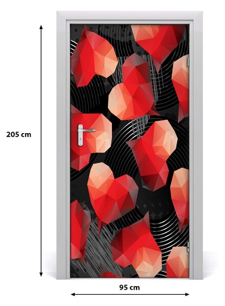 Fototapeta na dvere geometrická srdce 95x205 cm