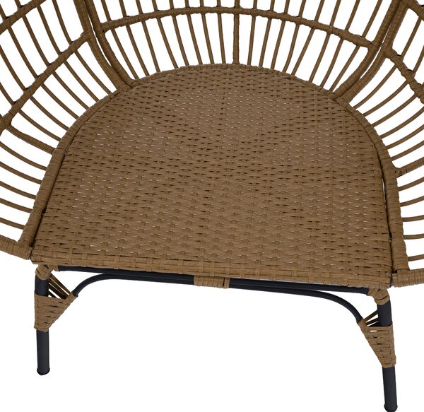 KONDELA Ratanové kreslo, prírodná/čierna/béžová, KARMEN