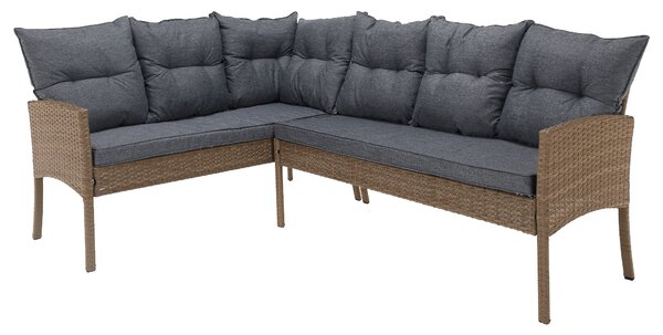 KONDELA Záhradný ratanový set, prírodná/svetlosivá, RANDI