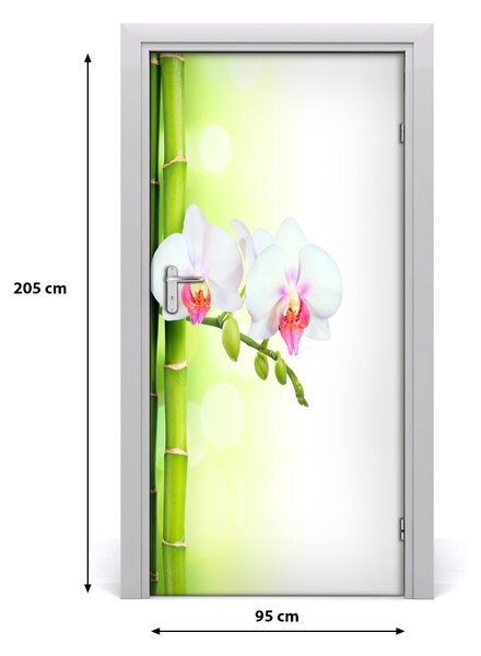 Fototapeta samolepiace Orchidea a bambus 95x205 cm