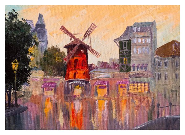 Sklenený obraz - Moulin rouge, Paríž, Francúzsko (70x50 cm)