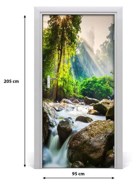 Fototapeta na dvere vodopád v lese 95x205 cm