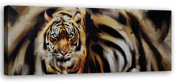 Gario Obraz Tiger ako ručne maľovaný Veľkosť: 120 x 40 cm, Prevedenie: Obraz na plátne