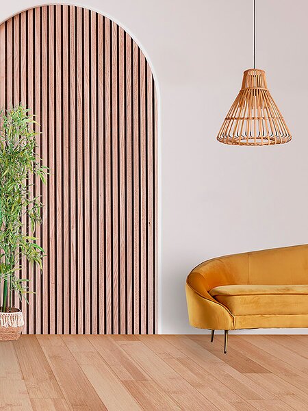 MUZZA Stropná lampa billaboo Ø 50 cm prírodná
