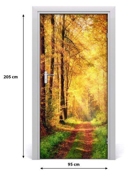 Fototapeta na dvere les jeseň 95x205 cm