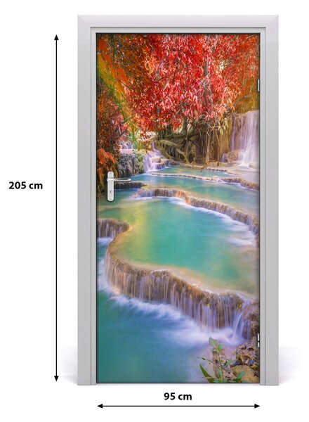 Fototapeta na dvere samolepiace vodopád jeseň 95x205 cm