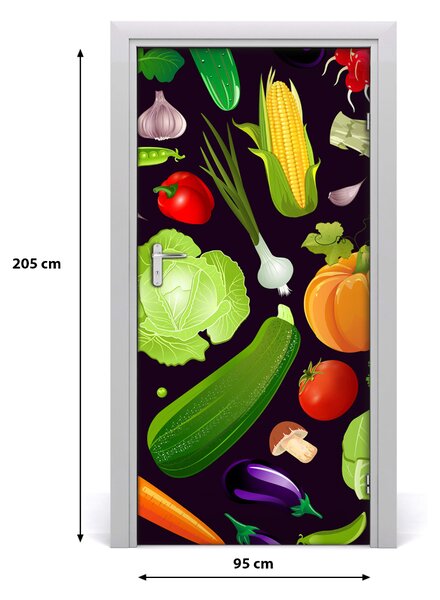 Fototapeta na dvere do domu samolepiace zelenina 95x205 cm