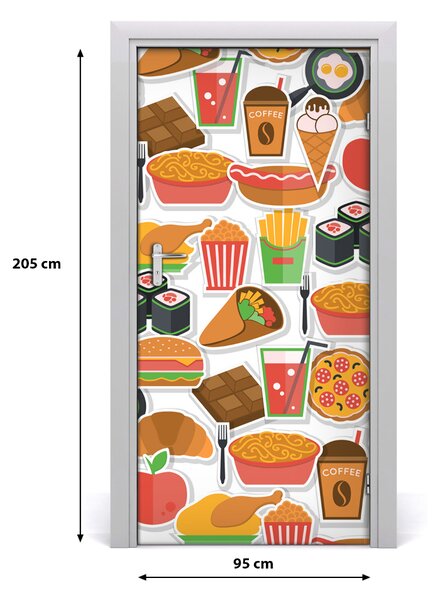 Fototapeta na dvere samolepiace fast food 95x205 cm