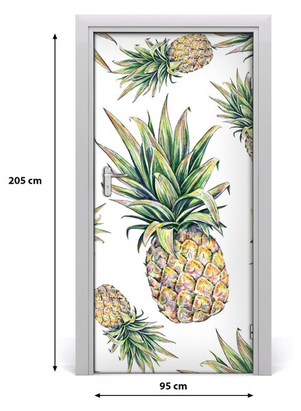 Fototapeta na dvere do domu samolepiace ananásy 95x205 cm