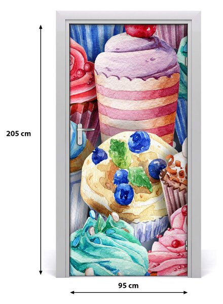 Fototapeta na dvere samolepiace farebné bábovky 95x205 cm