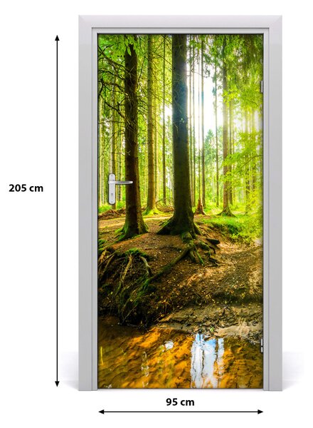 Fototapeta na dvere samolepiace slnka v lese 95x205 cm