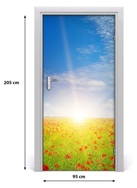 Fototapeta na dvere samolepiace pole makov 95x205 cm