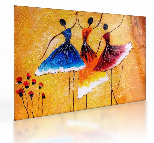 Sklenený obraz - Olejomaľba, baletky (70x50 cm)