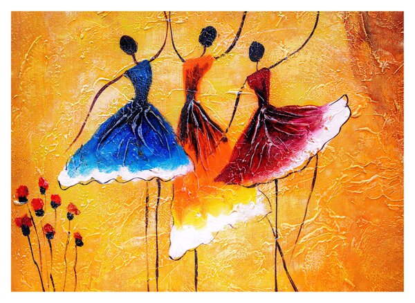 Sklenený obraz - Olejomaľba, baletky (70x50 cm)