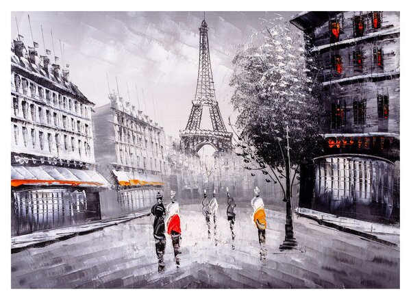 Sklenený obraz - Olejomaľba, Paríž (70x50 cm)