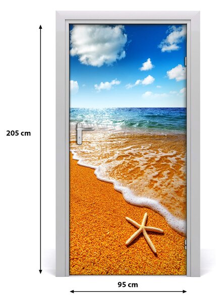 Fototapeta dvere samolepiace hviezdice na pláži 95x205 cm