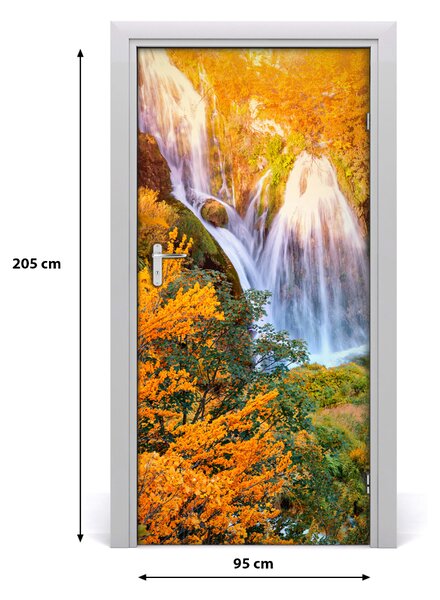 Fototapeta na dvere samolepiace vodopád jeseň 95x205 cm