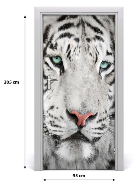Samolepiace fototapety na dvere biely tiger 95x205 cm