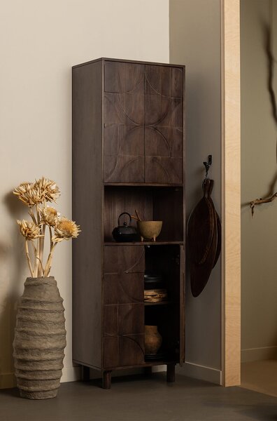 MUZZA Kabinet wardo 60 x 200 cm tmavo hnedá