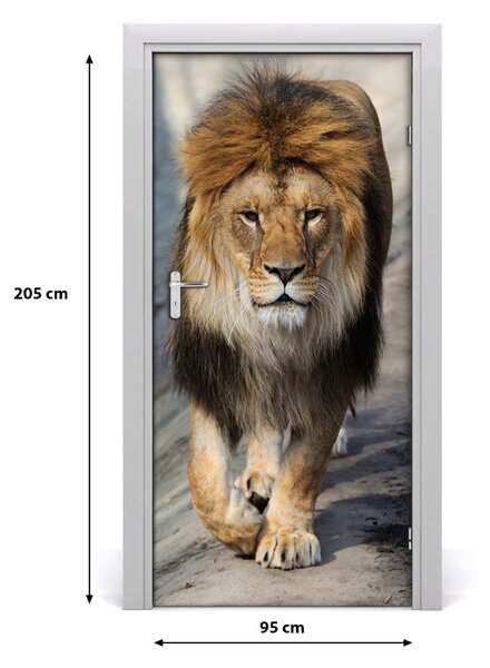 Samolepiace fototapety na dvere Lev portrét 95x205 cm