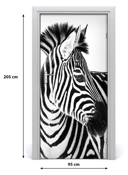 Samolepiace fototapety na dvere Zebra v snehu 95x205 cm