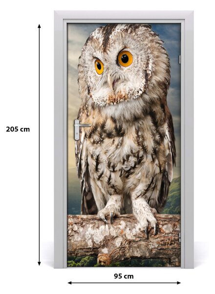 Samolepiace fototapety na dvere Sova na kopci 95x205 cm